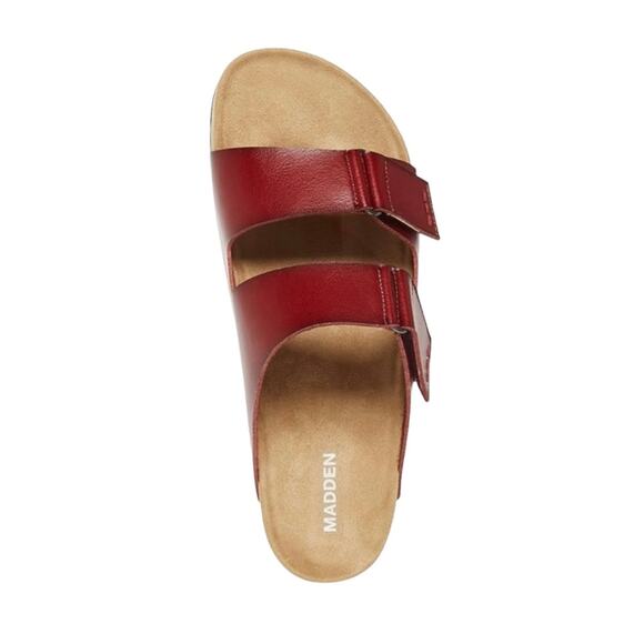 Madden Men\'s Tisson Double Strap Slide Sandals Cognac Size 8 1/2